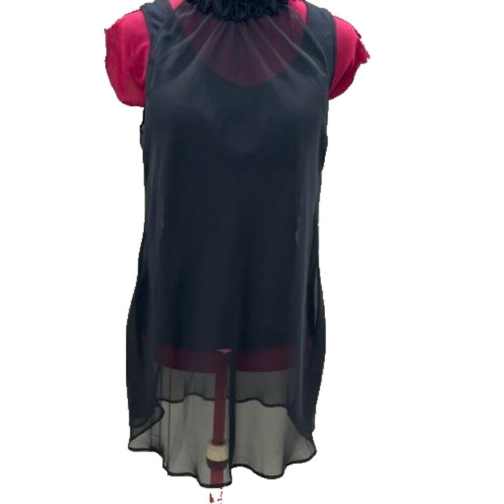 LOVE LaSenza Ruffled Collar Sheer See thru Nightie - Open Back Ties at neck
